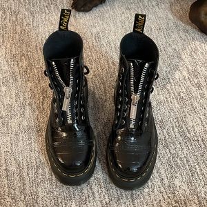 Patent Croc leather Drmartens boots.